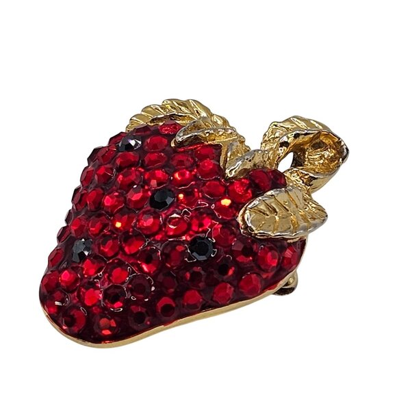 Suzanne Bjontegard Brooch Cute Strawberry Fruit Retro Costume Jewelery Pendant - Picture 9 of 15